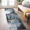 World Rug Gallery Modern Watercolor Abstract Design Runner Rug 2'x7' Blue 939BLUE2X7 - alternate 1